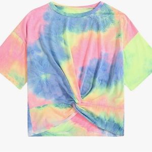 Rainbow Twist Front Crop Top